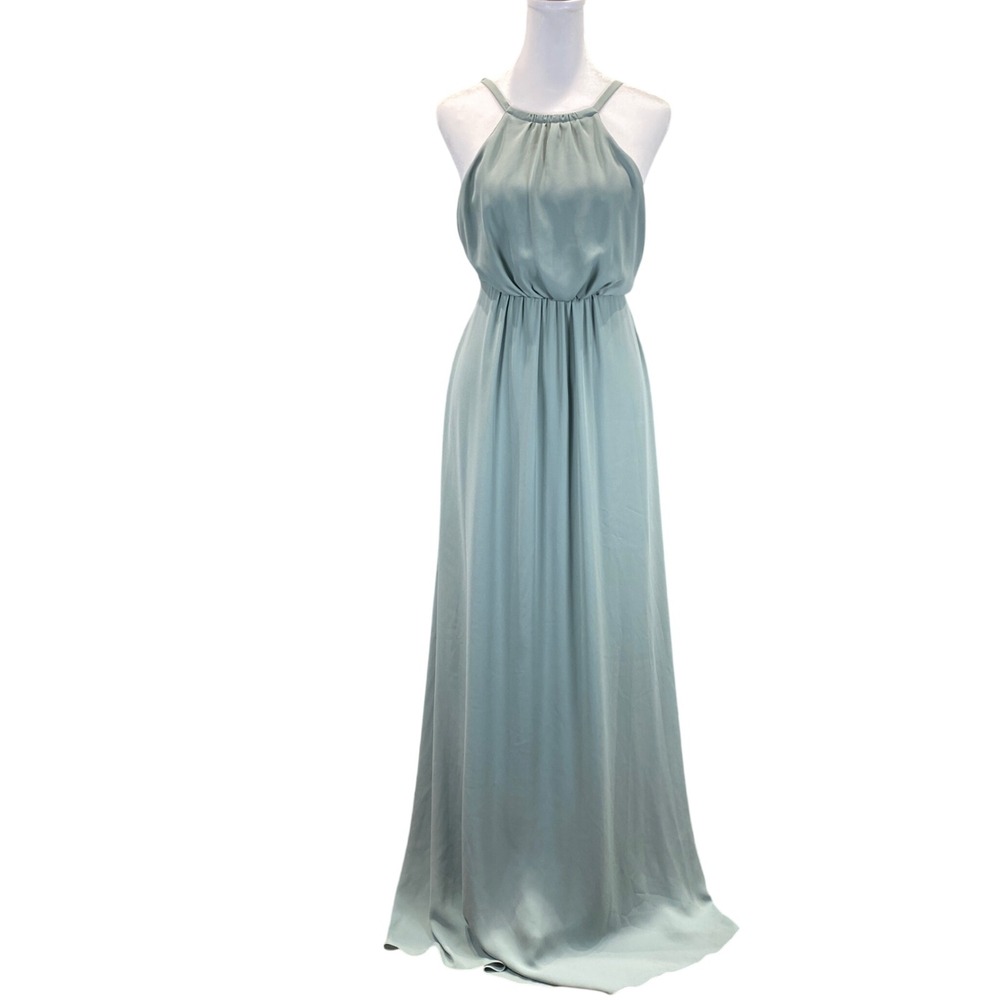 Show Me Your Mumu Sage Green Halter Maxi Dress Small Bridesmaid Formal Wedding